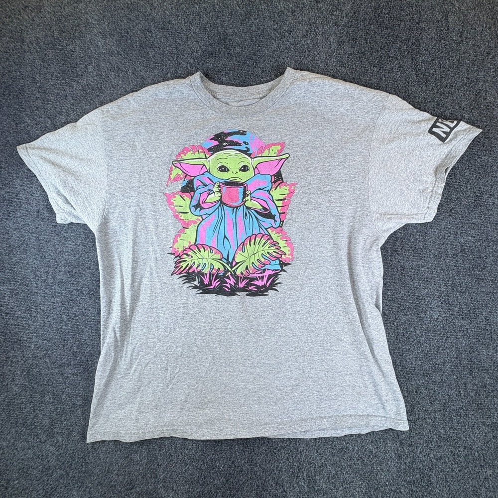 Neff X Star Wars The Mandalorian Grogu‎ Baby Yoda T Shirt Mens 2XL Heather Gray